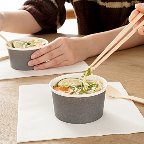 Image of Coppetta 8-Ounce Dessert Cups, 50 Disposable Ice Cream Cups - Lids Sold Separately, Sturdy, Gray Paper Frozen Yogurt Bowls, For Hot And Cold Foods, Perfect For Gelato Or Mousse - Restaurantware