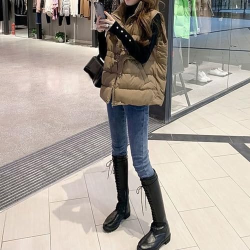 Women Zip Up Sleeveless Puffer Vest Lightweight Stand Collar Winter Warm Jackets Puffy Down Coats4