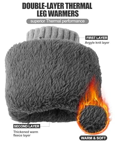 Image of Shihanee Winter Fleece Lined Leg Warmers for Women