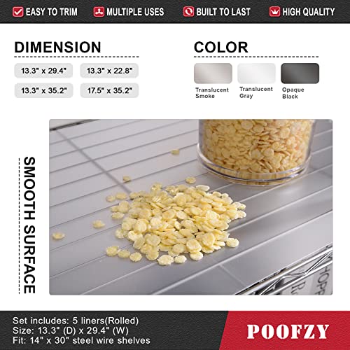 Poofzy Shelf Liners For Wire Shelving, 14 X 36 Inch Shelf Liner For Kitchen Cabinets Non-Adhesive (Rolled 4Pk, White) #TOP2