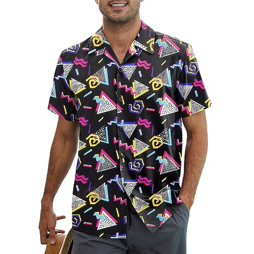 Mens Hawaiian Shirt Floral Print Aloha Shirt Comfortable Novelty Button Down Shirts Casual Short Sleeve Beachwear for Men4