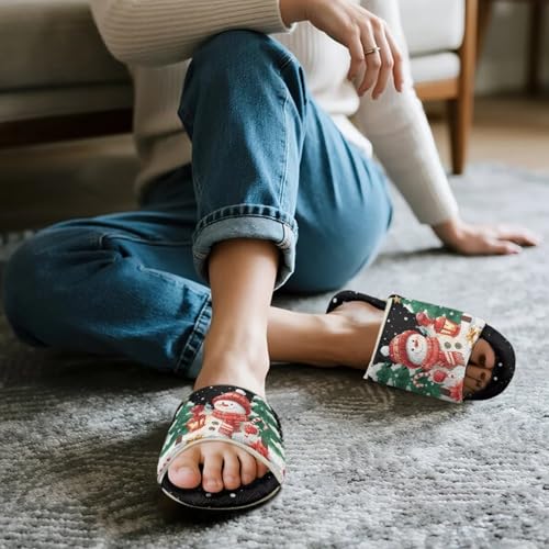 Open Toe House Shoes Slides Sandals Slip On Comfy Guest Hotel Travel Women Men Home Slippers3