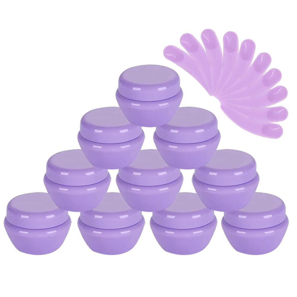 Skypro 30Ml Purple 10Packs 30G/30Ml Frosted Container Jars With Inner Liner For Scrubs, Oils, Salves, Creams, Lotions, Makeup Cosmetics With Mini Scoop (Purple)