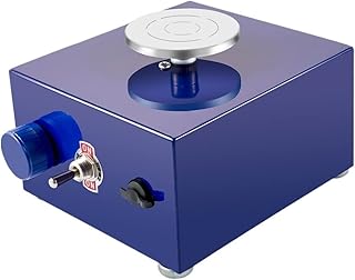 inBEKEA Mini Rueda de cerámica de 30 W, Velocidad Ajustable, máquina de Arcilla para el hogar, Kits de Escultura eléctrica con 3 bandejas giratorias y 16 Herramientas (Color: 22 mm) (Azul)