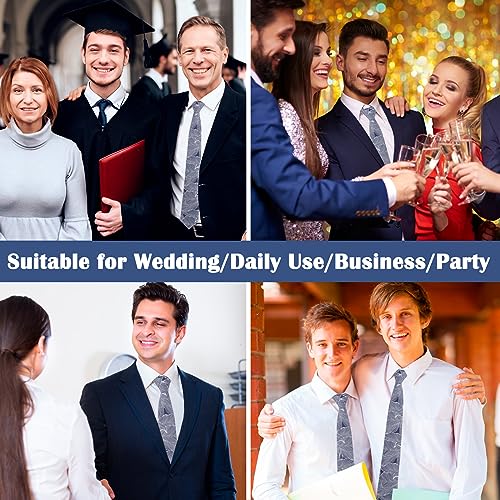Image of Mantieqingway Men Skinny Tie Cotton Floral Necktie for Wedding Groomsmen Tie