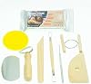 Ahşap Saplı Seramik ve Doğal Kil Hamuru Oyma Şekil Verme Alet Seti Yeni Başlayanlar İçin Ceramic Şekillendirme El Aleti Seti Kırmız KilTerra Cotta Clay Pottery Tool kit