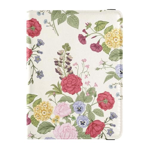Custodia per passaporto per donne e uomini per da viaggio con blocco RFID fiori in fiore Fiori fioriti. Taglia unica Casual