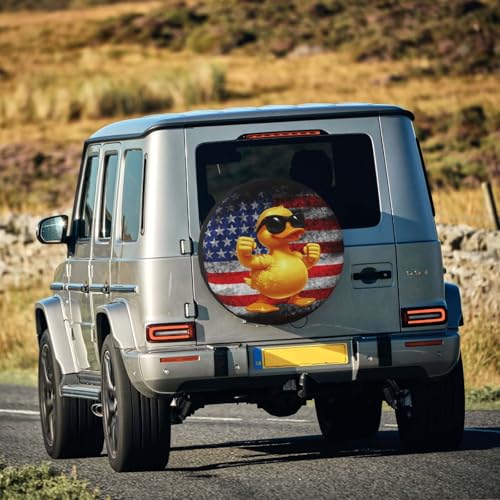 Image of Funny Duck Spare Tire Cover Weatherproof Universal Wheel Protectors Cute Duck Wheel Covers for Rv Camper Travel Trailer SUV Truck 17 Inch