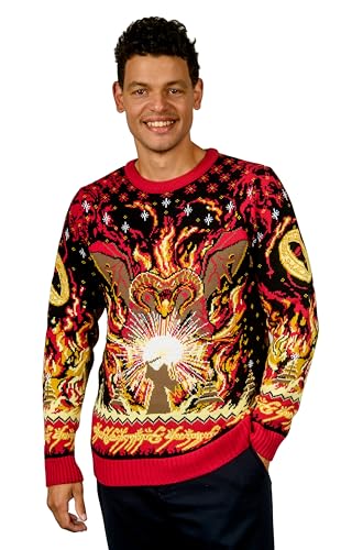 Pull de Noël Balrog Le Seigneur des Anneaux en maille chaude et confortable pour homme femme