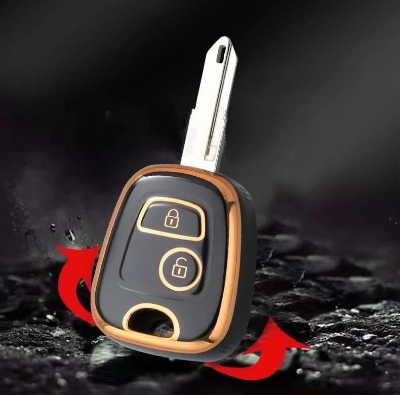 Étui coque protection clé TPU 3 boutons argent noir auto C1 C4