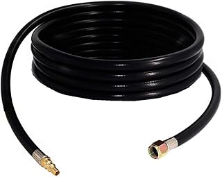 12 Feet Quick Connect Propane Hose for RV to Grill, Low-Pressure Quick Disconnect Propane Hose Extension - 1/4” Safety Shutoff Valve and Male Full Flow Plug (12FT)