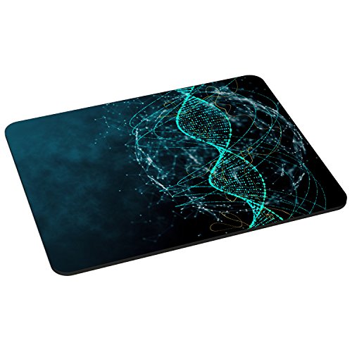 PEDEA Gaming und Office Mauspad - 220 x 180 mm - mit vernähten Rändern und rutschfester Unterseite, DNA strings