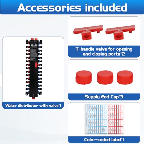 50303 30-Port PEX Manifold Compatible with Viega Manabloc, 18 Cold 12 Hot Full-House Water Distribution, 1/2" Zero Lead Alloy PEX Crimp, Leak-Proof Valves，Suitable for crimping and PEX crimping. by noblequest - Image 5