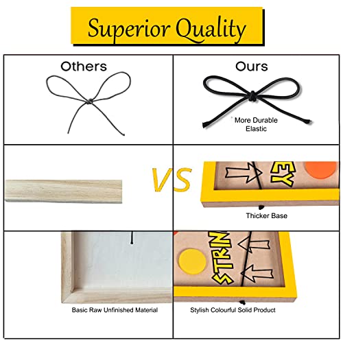 Whistle International - Large Size Fastest Finger First String Hockey Sling Puck Indoor Board Games & Toys for Kids Children Adults & Family. Christmas Gift .(Yellow)