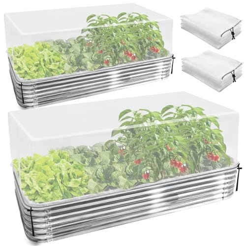 Garden Netting for Raised Beds, 2 Pack Ultra Fine Mesh Plant Covers for 4x2ft Raised Bed to Keep Small Animals Pest Out, Bird Mosquito Barrier Screen for Protecting Vegetables Fruits Flowers