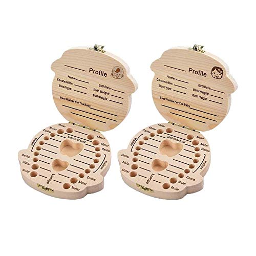 Baby Teeth Save Box, Save Organizer Milchzähne Box Aus Holz Tooth Aufbewahrungsschachtel for Baby-Kinder Milchzähne Arbeitsspeicher Speicher