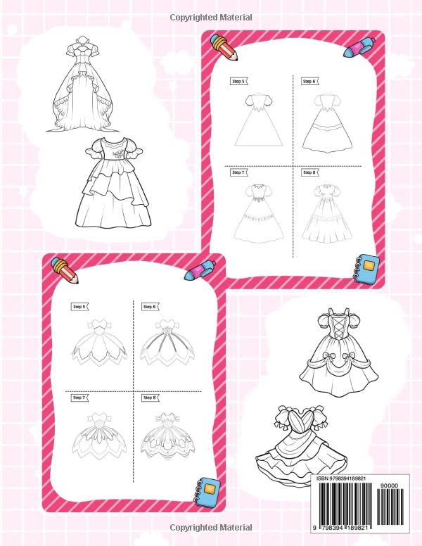 Miniatura 2 de How to Draw Dresses Learn to Draw Lovely Dress, Outfits, and Fashion for Teens Kids Girls Women, An Easy to Follow Drawing Guide Book with Many Cute