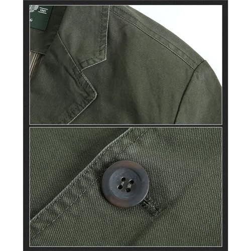 Men's Vintage Casual Washed Cotton 3 Buttons Suit Jacket Lightweight Work Coat Blazer4