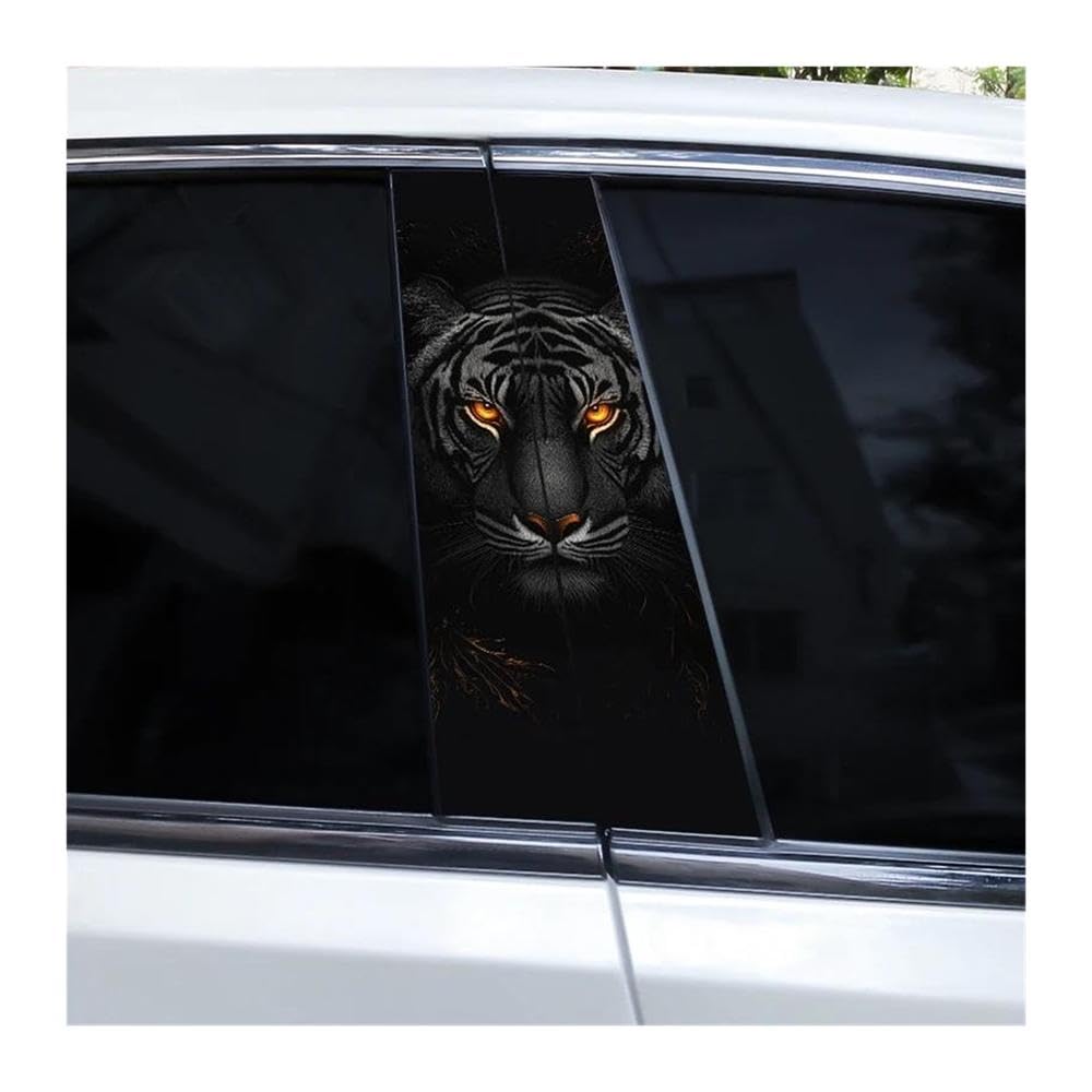 Body Parts 2pcs Fierce Animal Theme Car Center Pillar Decals Waterproof Door Pillar Stickers(I)