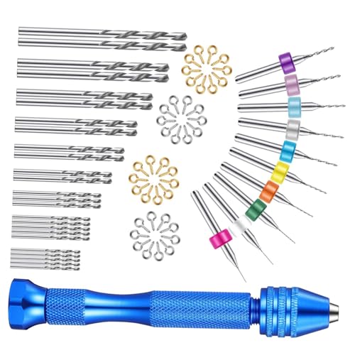 BUTIFULSIC Mini Hand Drill Set 76 Pcs Drill Bits Precision Pin Vise Lightweight Compact for Electronics Model Dec