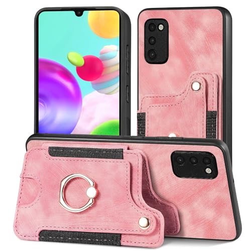 Étui Samsung Galaxy A41 Coque de Protection Portefeuille Cuir PU Dragonne Antichoc Rosso