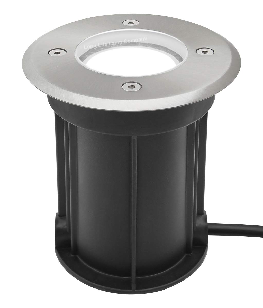Long Life Lamp Company Outdoor Walk Over Recessed Ground Light Round Up Lighter IP67 Waterproof GU10 Holder Driveway Garden Pathway Patio GL09K (Cool White) โ image 1