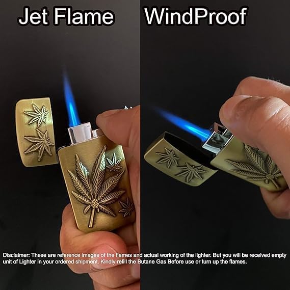 Image of Jpack Premium Gold Slim Tiger Print | Refillable Butane Gas Cigarette Lighter | Windproof Jet Flame | Pocket Lighter for Men