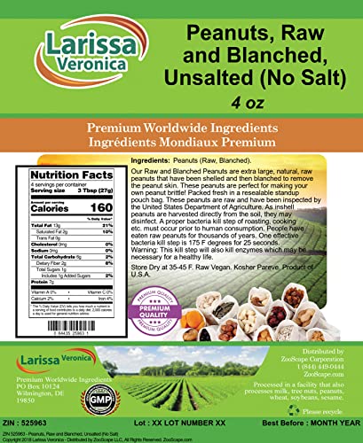 Peanuts, Raw and Blanched, Unsalted (No Salt) (4 oz, ZIN: 525963) image 4