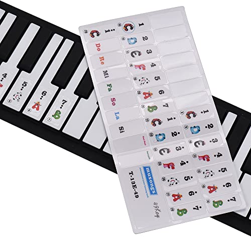 SHUIYUE Portable 49-Key Silicon Clavier électronique Roll-Up Piano Haut-Parleur intégré avec Bande dessinée Autocollant… - Les Beatles, Paul McCartney, John Lennon, RIngo Starr, George Harrison SHUIYUE Portable 49-Key Silicon Clavier électronique Roll-Up Piano Haut-Parleur intégré avec Bande dessinée Autocollant… – Image 7