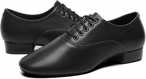 Miniatura 6 de Zapatos de baile de salón para hombre, suela de cuero negro, zapato de carácter latino Tango Salsa