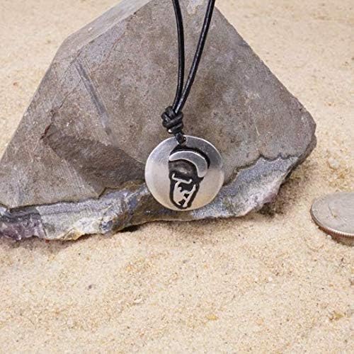 Miniatura 2 de Kiteboarding Jewelry Round pewter pendant Beach Necklace by Zulasurfing