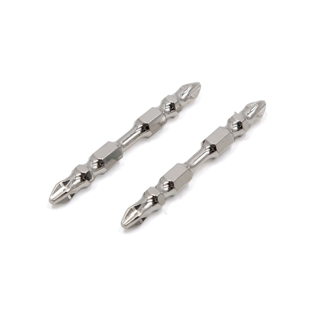 10 Stück silberfarbene 65 mm lange Kreuzschlitzschraubendreher-Bits ohne Dual-End