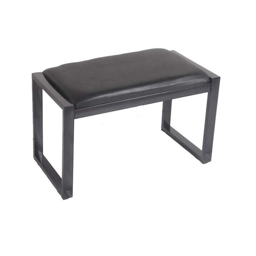 Tabouret de mode simple en fer noir et assise similicuir