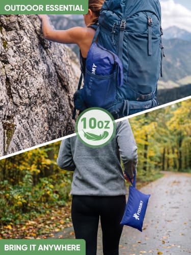 Image of PTEROMY Hooded Rain Poncho for Adult, Waterproof Lightweight Unisex Raincoat for Hiking Camping Emergency