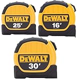 Dewalt DWHT3610579 16ft. 25ft. and 30ft. Tape Measure Combo Pack, Yellow/Black