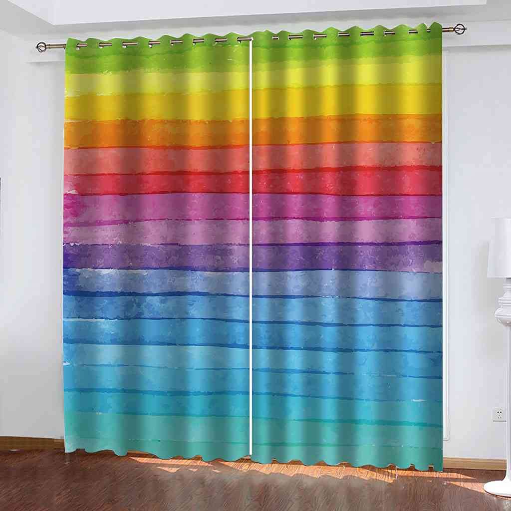 Rideaux de fenêtre arc-en-ciel pour chambre d'enfant