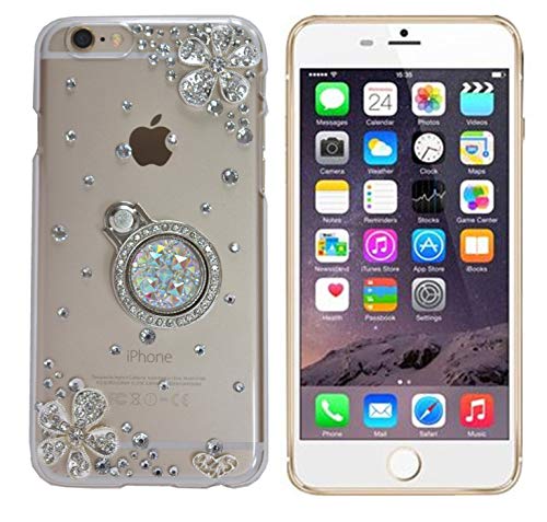 「Kaupili」カバー Xperia10 VII SO-52F/SOG16/A502SO用ハード花 デコレーション パール ビーズ ダイヤカバー シルバー デコ キラキラ ストーン ラインストーン クリア 携帯カバー(B18-ZJTZ1-Y1)