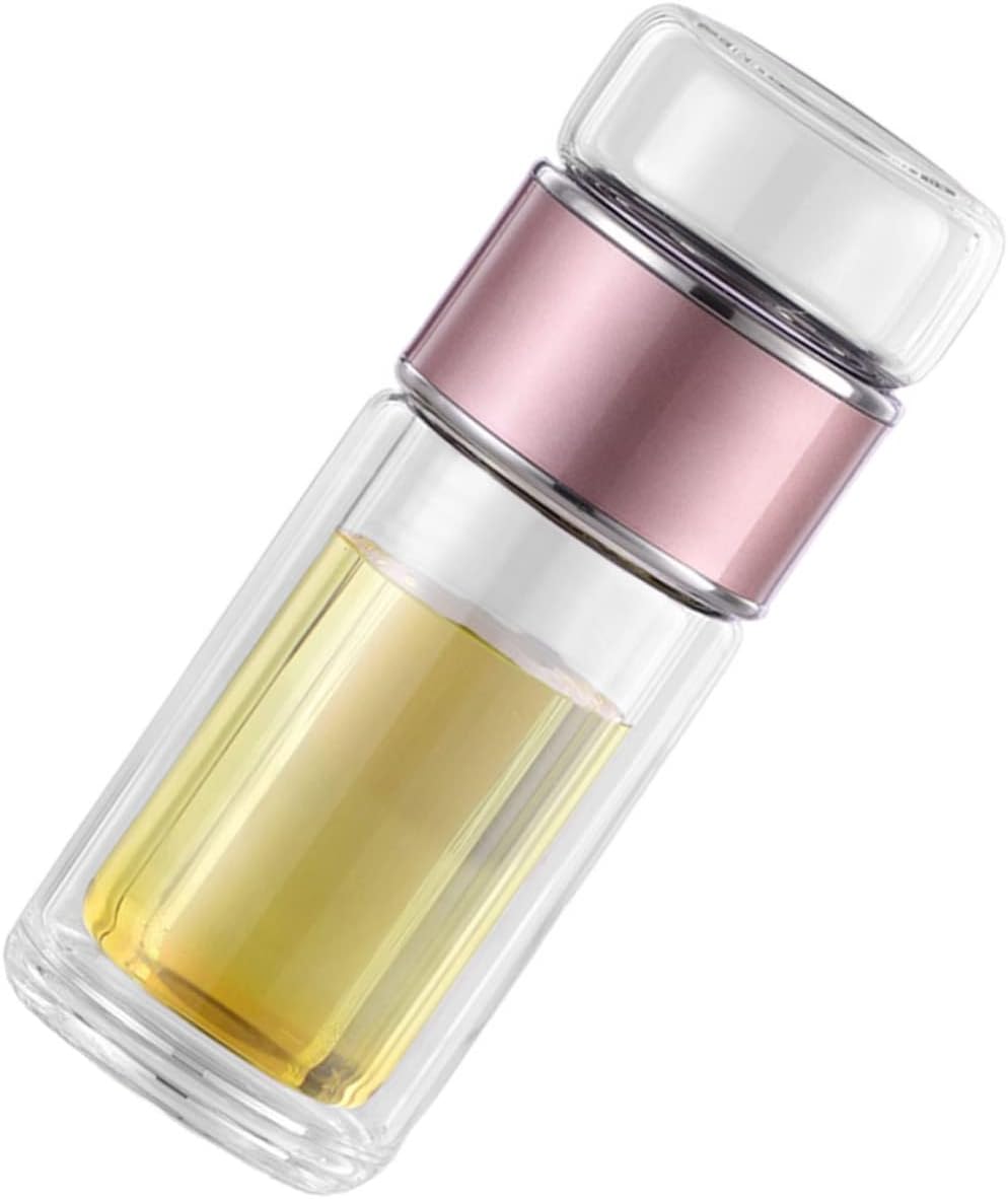 Leak Glass Tea Infuser Bottle Portable Water Separation Cup for Loose Leaf Tea Stylish Design for Home Office Travel