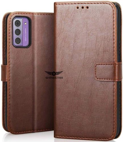 Image of SHINESTAR Nokia G42 5G Flip Back Cover | PU Leather Flip Cover Wallet Case with TPU Silicone Case Back Cover for Nokia G42 5G - Classic Brown