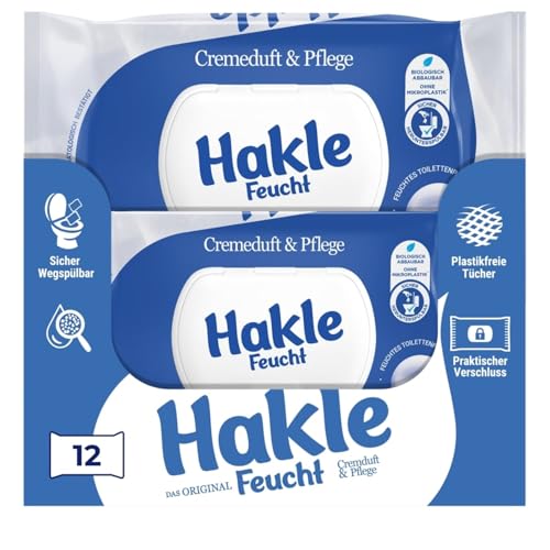 Hakle Feucht Cremeduft & Pflege 12x42 Blatt Sanfte Pflege und Gründliche Reinigung für Empfindliche Haut