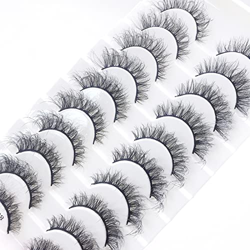 Iflovedekd 10 Pairs Colored Lashes White Color Eyelashes Russian Strip Lashes With Color Wispy Faux Mink Lashes Fluffy Long False Eyelashes Colored Eye Lashes Reusable Color Lashes Strips #TOP2