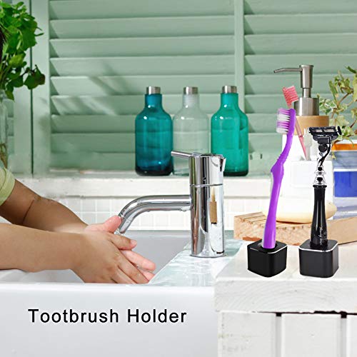 Coideal Single Pen Stand Holder, Black Metal Pen Base Stand for Desk Fountain Pen, Toothbrush Brush, Students and Office - Image 4