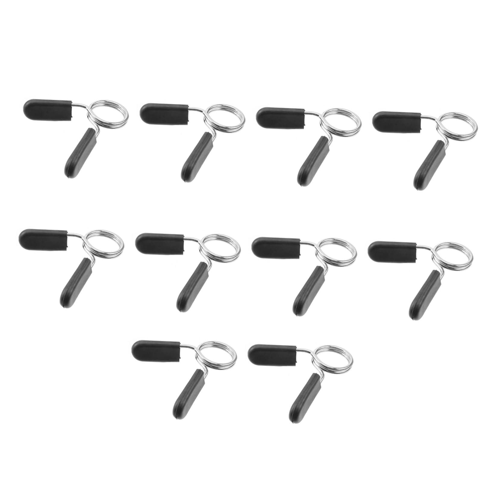 COOLHIYA 10pcs Spring Clip Collars for Dumbbells Barbells Sturdy Bar Spring Collars for Weightlifting Powerlifting - Design Construction Gym Accessories Black