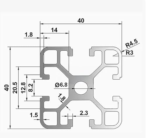 Coavoo AluProfil 4040 Alu Profil 200mm T Typ Schwarz Aluminium Profile 40x40 Europäischer Standard Eloxierte Linearschiene Extrusion 2 Stück, für DIY 3D Drucker und CNC