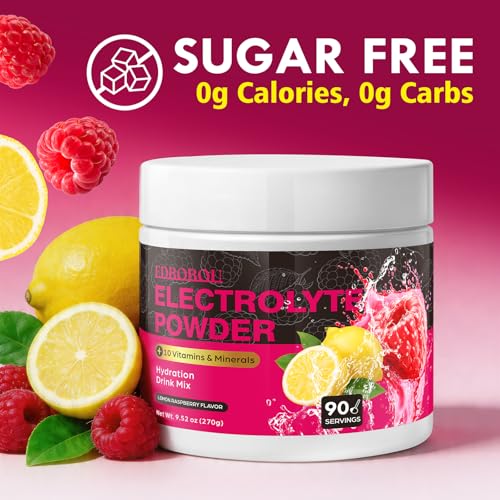 Image of Sugar Free Raspberry Lemon Electrolyte Powder, Zero Calorie, 90 Servings