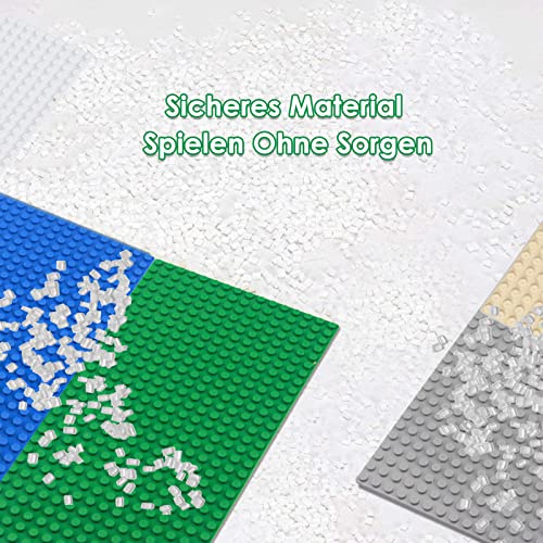 shineFinder 4 base Plates Compatible with Lego, Baseplate 5"x10" with 16 x 32 stud board (Green), 4PCS - Image 3