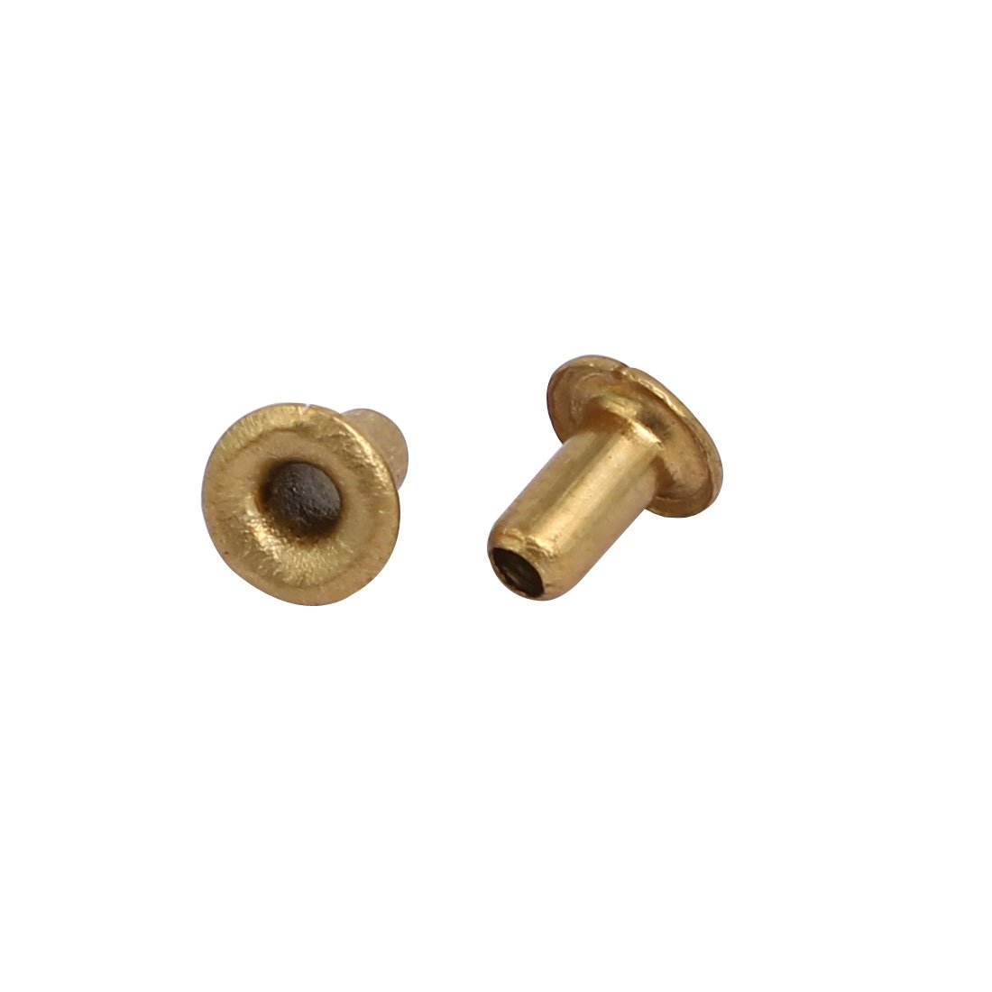 Sourcingmap 500pcs M2x4mm Brass Plated Metal Hollow Eyelets Rivets Gold Tone - Image 2