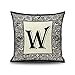 Lieson 1 Housse de Coussin 40x40, Coussin Canape Salon Noir Beige Coussin Décoration Oiseau de Vigne Vintage W, Lin