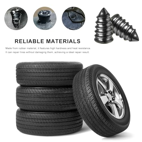 Image of Ohleats 100 PCS Tire Repair Rubber Nail, Self-Service Vacuum Tire Repair Nail Kit, Tire Quick Puncture Repair Tools for Automotive Truck Tractor, Universal Car Accessories (Large)
