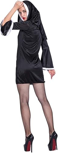 Miniatura 2 de ReneeCho Disfraz de monja traviesa para mujer, vestido de Halloween, vestido de iglesia, hábito religioso para adultos